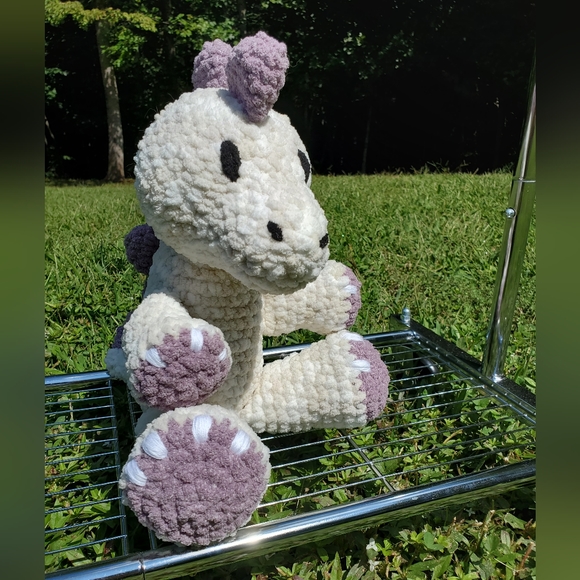 Big Beach Foam Tarbosaurus Crochet Plushie Dinosaur Toy| 13" Sitting Plush - Picture 1 of 9